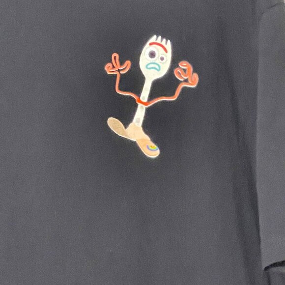 Disney Pixar Forky "I Dont Know About This!" Black Graphic T-Shirt XL - Picture 4 of 8